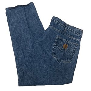 Carhartt Jeans Mens 44x30 Relaxed Cotton Medium Wash Denim Blue B17 DST